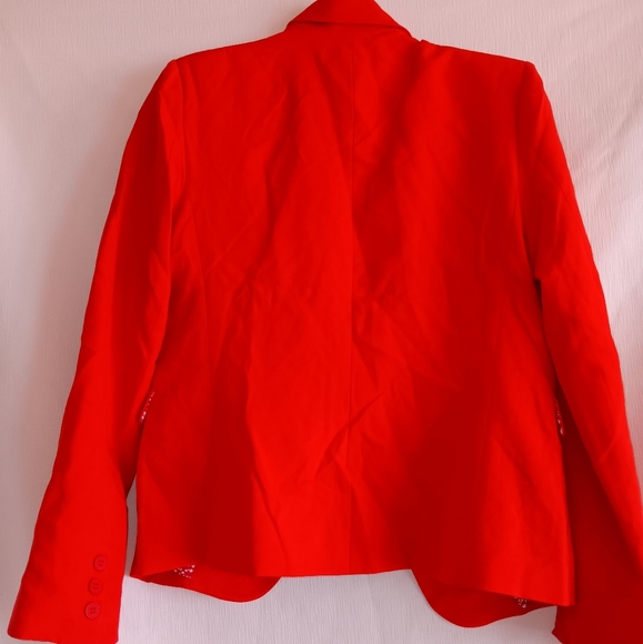 red collared jacket size S,M, elegant COUNTESS brand with a button on the front - Picture 4 of 8